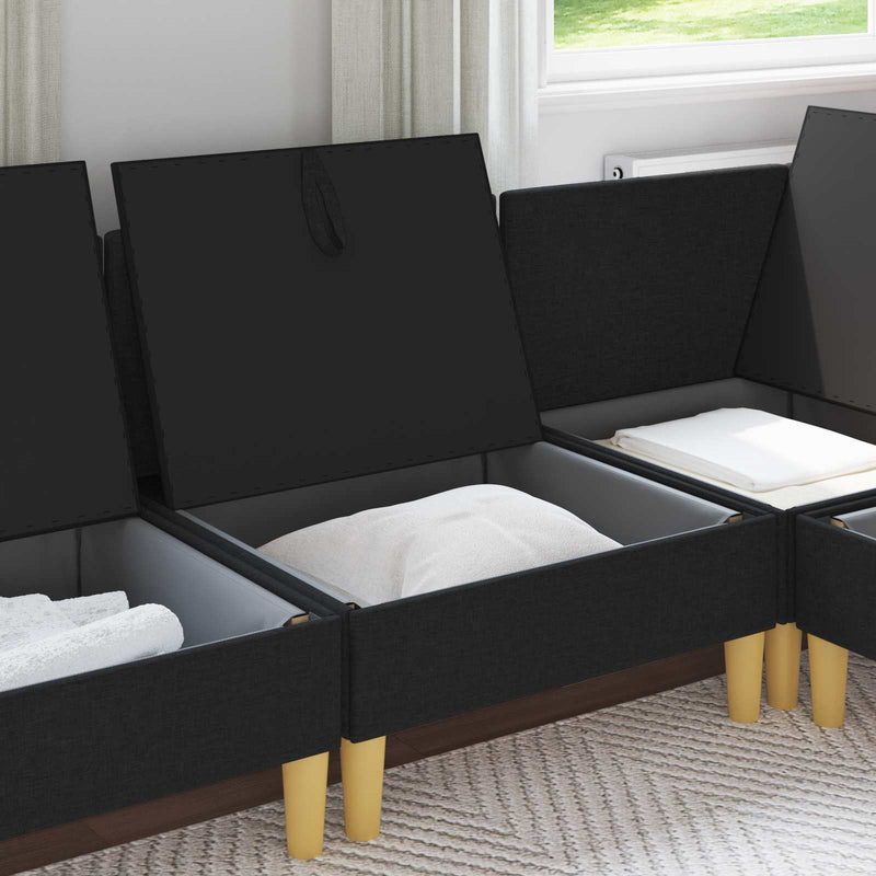 Sofa cu Depozitare Țesătură