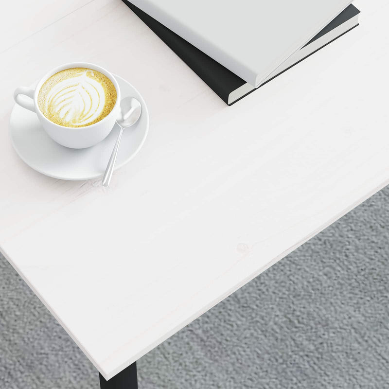 Masă de cafea Alb 100 x 100 x 45 cm Lemn de pin masiv