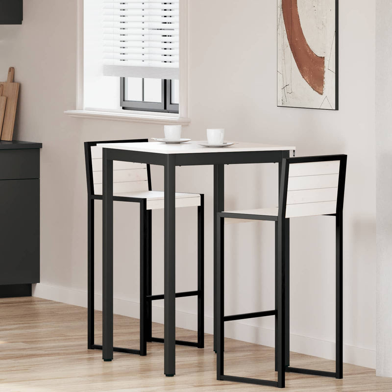 Masă de bar Alb 70 x 70 x 105 cm Lemn de pin masiv