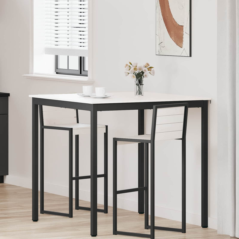 Masă de bar Alb 110 x 110 x 105 cm Lemn de pin masiv