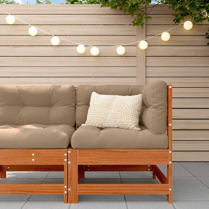 Sofa de colț pentru grădină Lemn masiv de pin Maro Ceară
