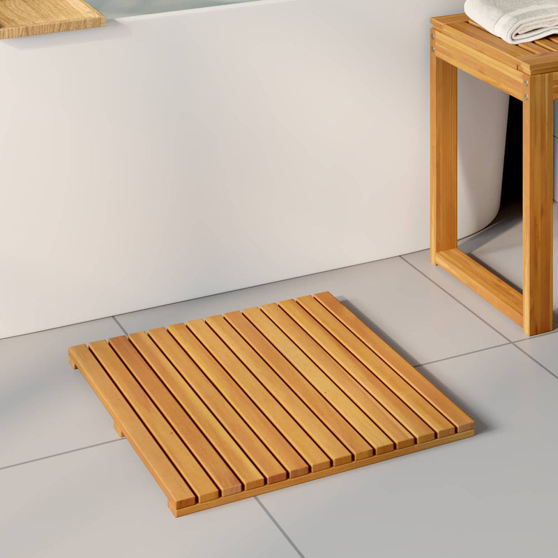 Covoraș de baie 2 buc. natural 50 x 50 cm Lemn Solid de Acacia