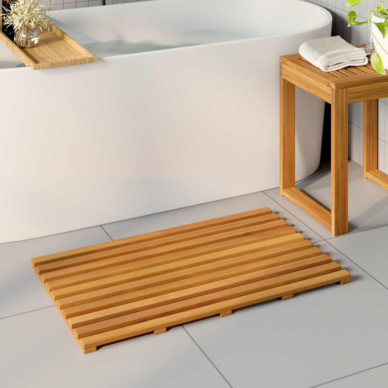 Covoraș de baie natural 80 x 48 cm Lemn Solid de Acacia