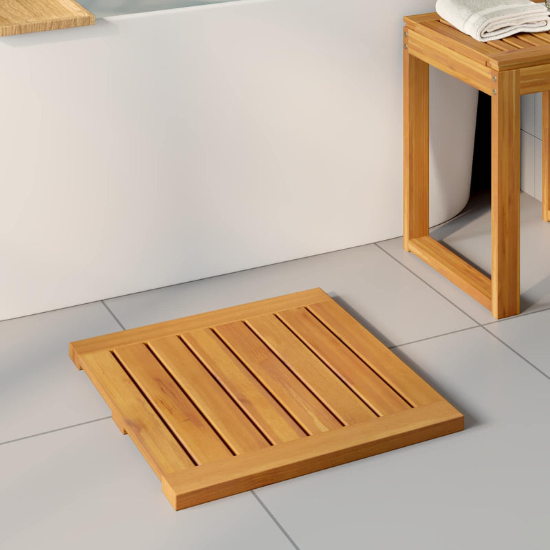 Covoraș de baie 2 buc. natural 50 x 50 cm Lemn Solid de Acacia