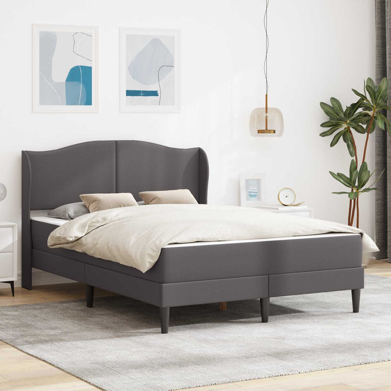 Cadru de pat cu headboard Gri 140 x 200 cm Piele artificială