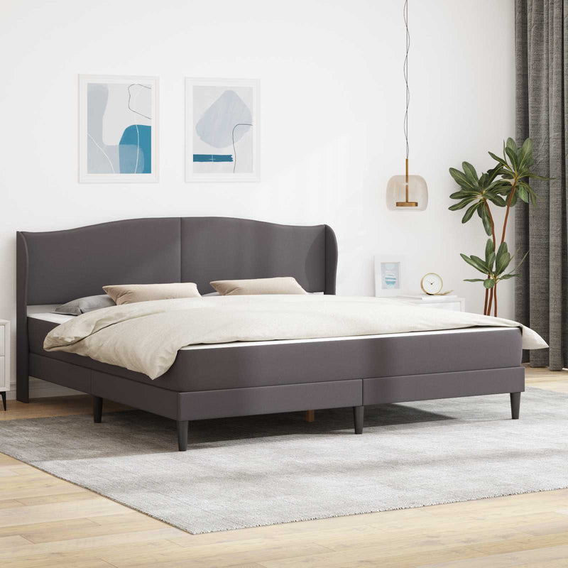 Cadru de pat cu headboard Gri 200 x 200 cm Piele artificială