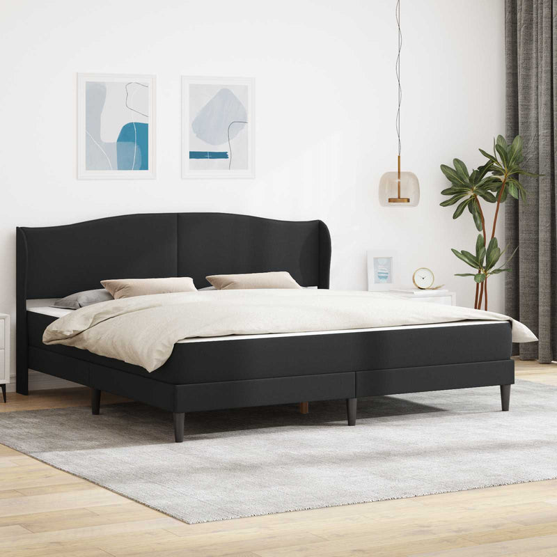 Cadru de pat cu headboard Negru 200 x 200 cm Piele artificială