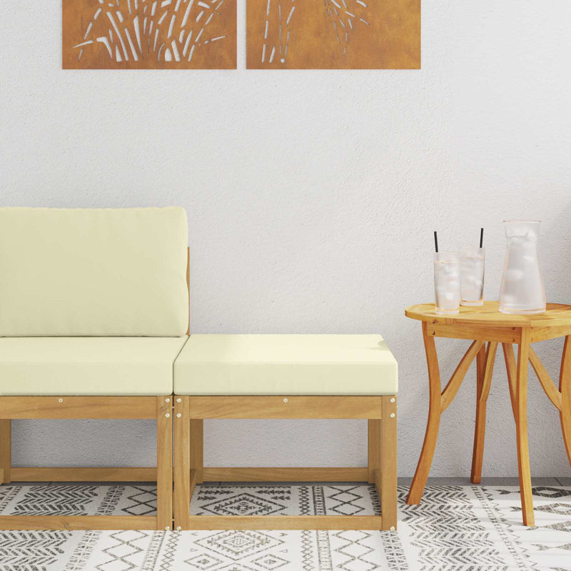 Hocker de Exterior Lemn Solid de Acacia Alb