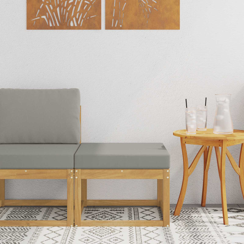 Hocker de Exterior Lemn Solid de Acacia Alb