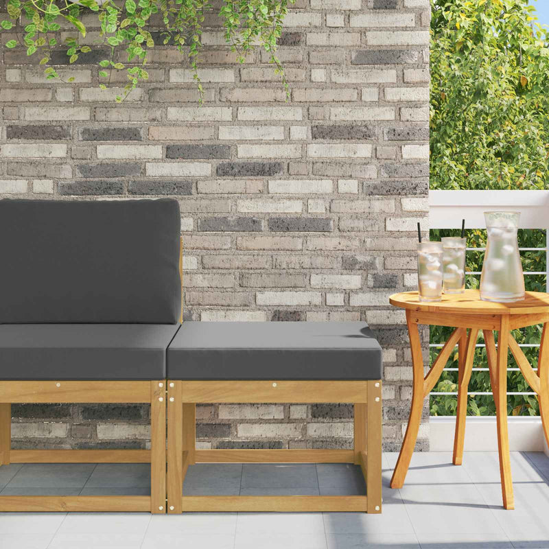 Hocker de Exterior Lemn Solid de Acacia Alb