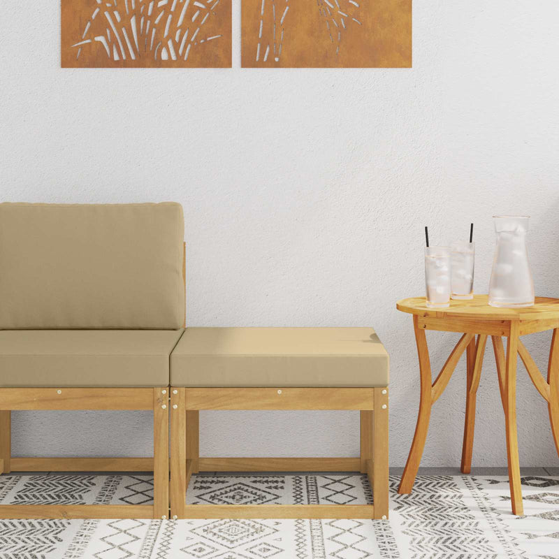 Hocker de Exterior Lemn Solid de Acacia Alb