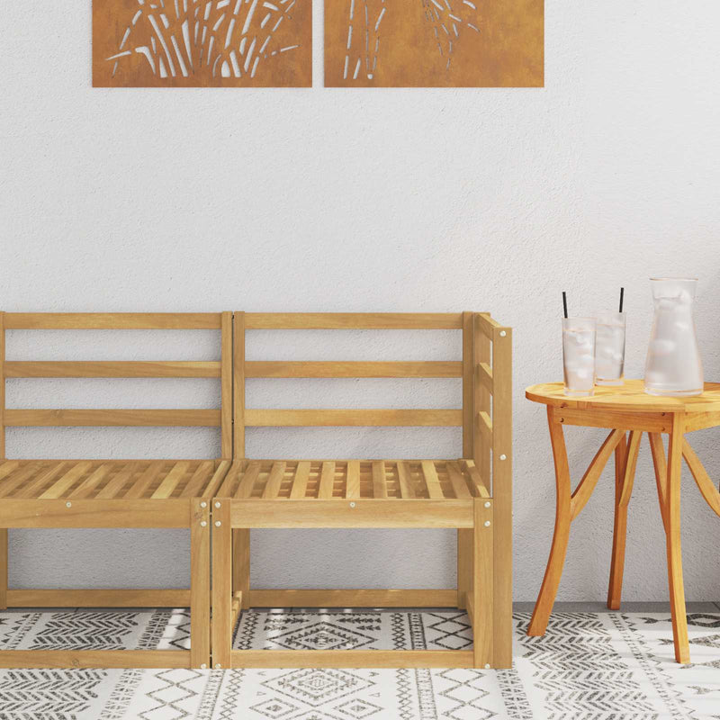 Sofa Colțar pentru Exterior Lemn Solid de Acacia Alb