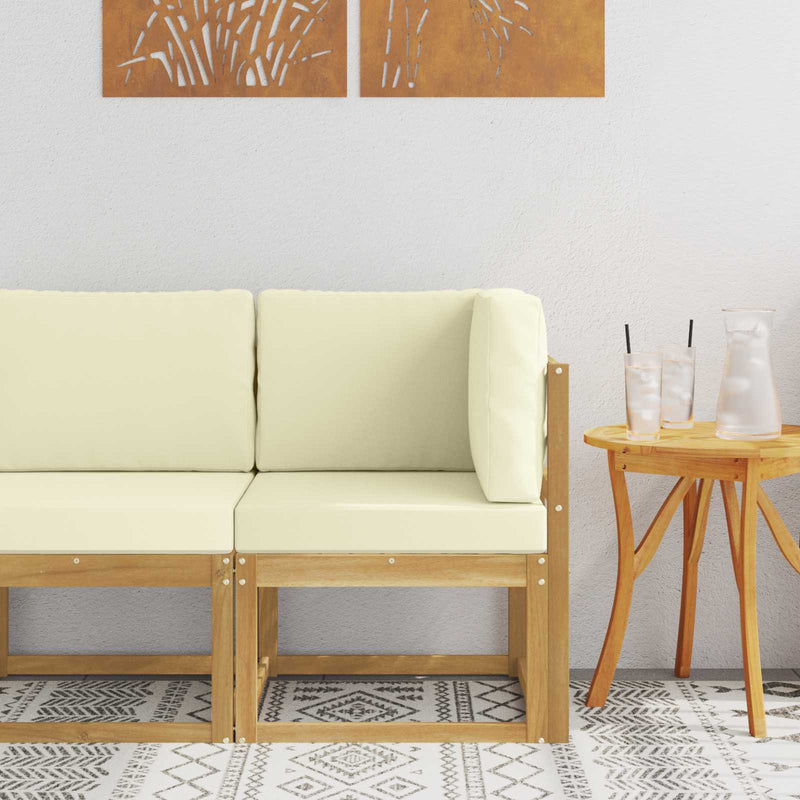 Sofa Colțar pentru Exterior Lemn Solid de Acacia Alb