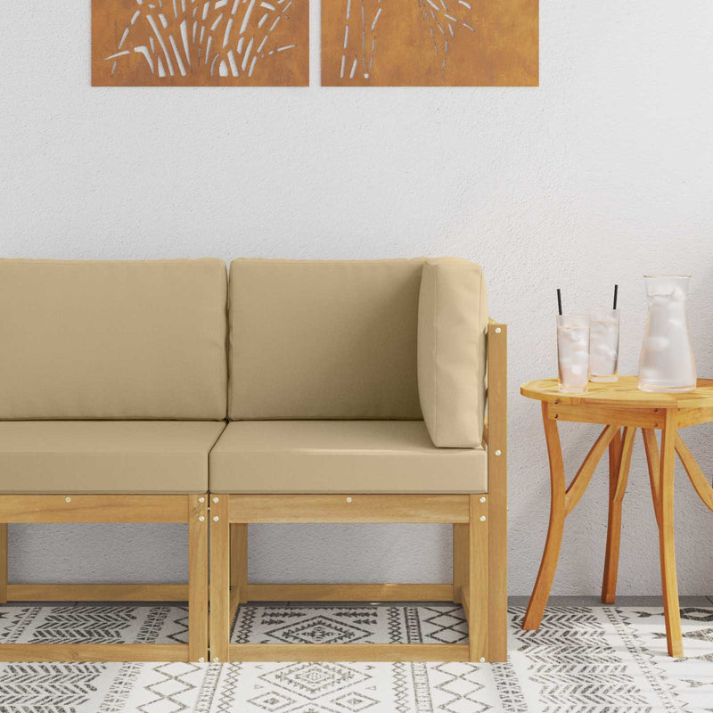 Sofa Colțar pentru Exterior Lemn Solid de Acacia Alb