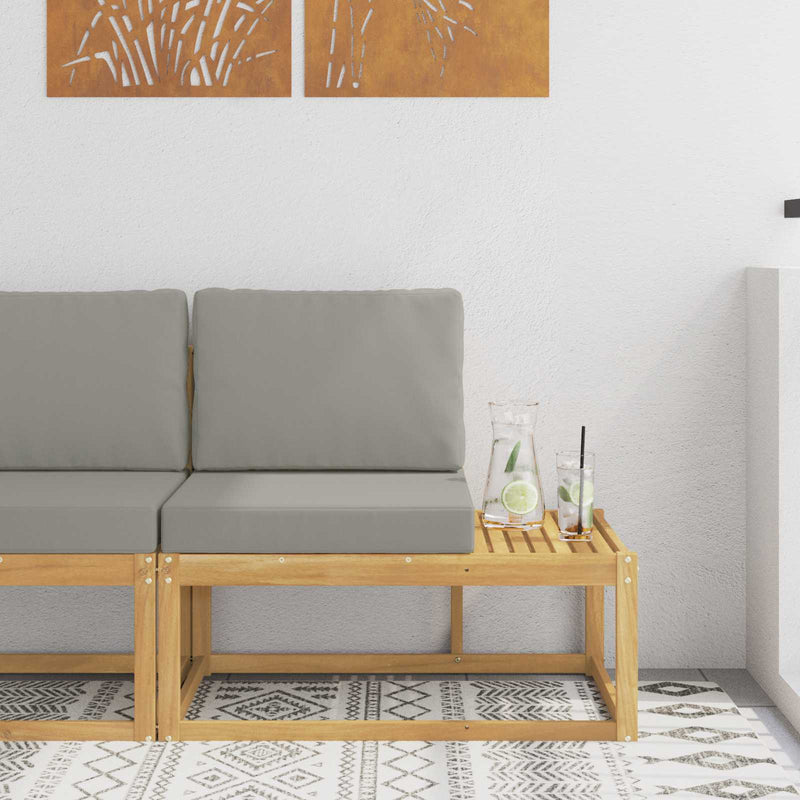 Canapea de exterior Alb 91 x 63 x 73 cm Lemn Solid de Acacia