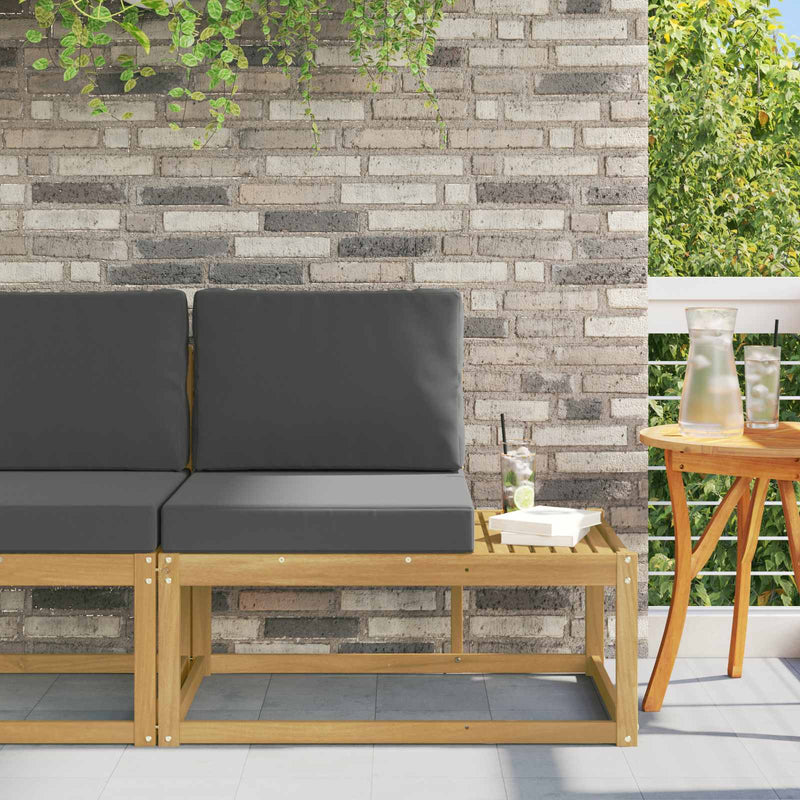 Canapea de exterior Alb 91 x 63 x 73 cm Lemn Solid de Acacia