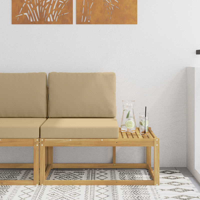 Canapea de exterior Alb 91 x 63 x 73 cm Lemn Solid de Acacia