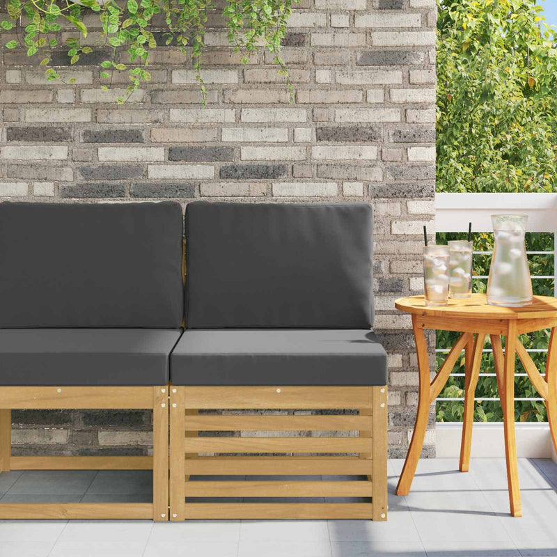 Canapea Medie pentru Exterior Lemn Solid de Acacia Alb