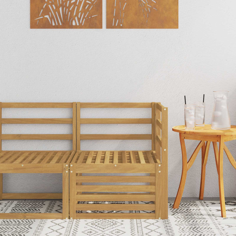 Sofa Colțar pentru Exterior Lemn Solid de Acacia Alb
