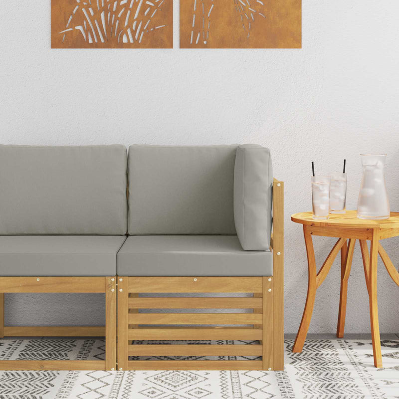 Sofa Colțar pentru Exterior Lemn Solid de Acacia Alb