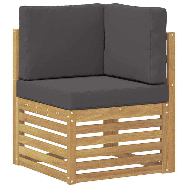 Sofa Colțar pentru Exterior Lemn Solid de Acacia Alb