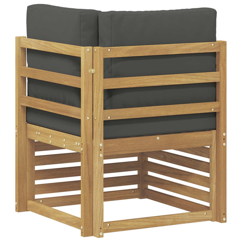 Sofa Colțar pentru Exterior Lemn Solid de Acacia Alb