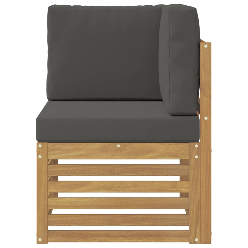 Sofa Colțar pentru Exterior Lemn Solid de Acacia Alb