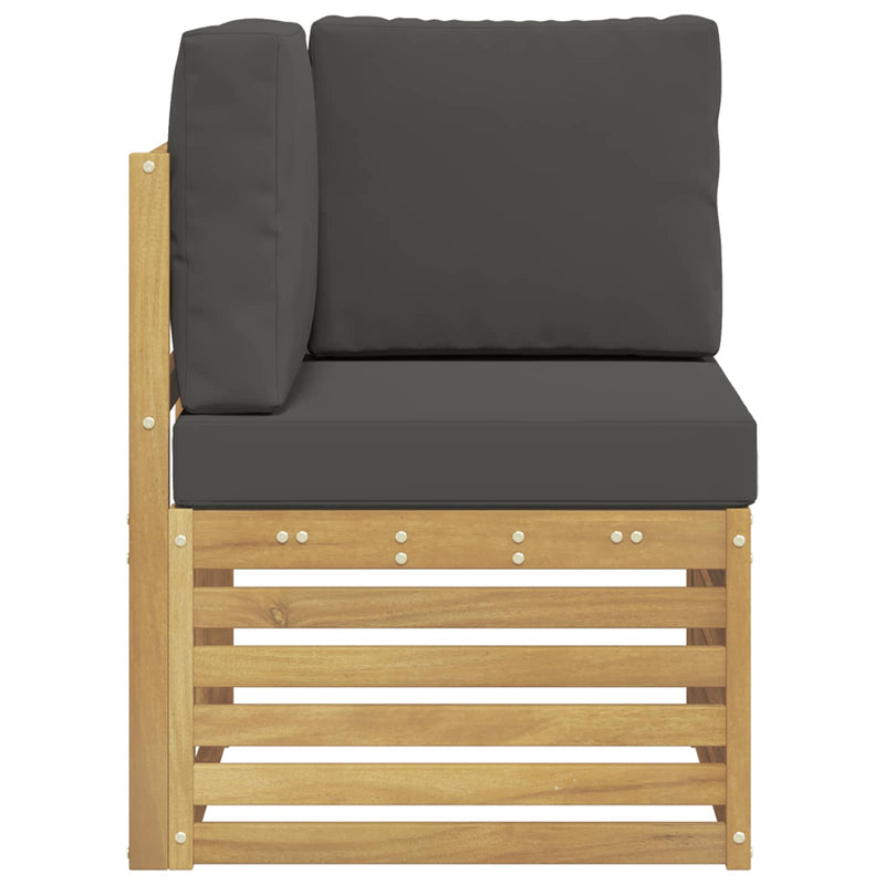 Sofa Colțar pentru Exterior Lemn Solid de Acacia Alb