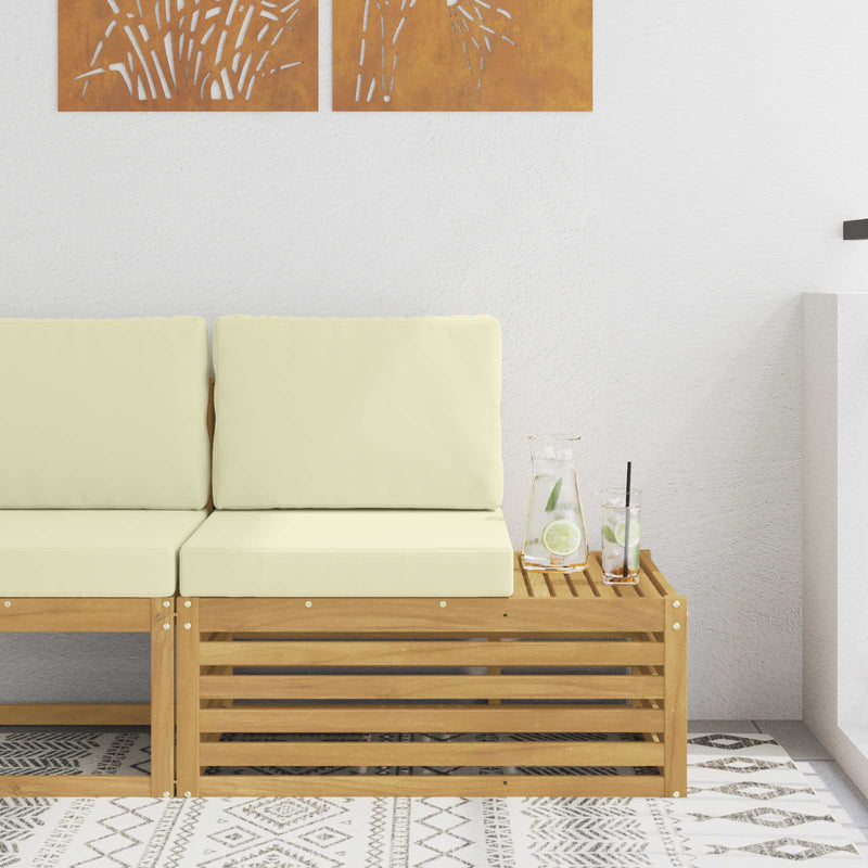 Unități de sofa sectional de exterior cu pernă Alb și crem