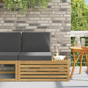 Canapea de exterior cu braț final cu pernă Alb 91 x 63 x 73 cm