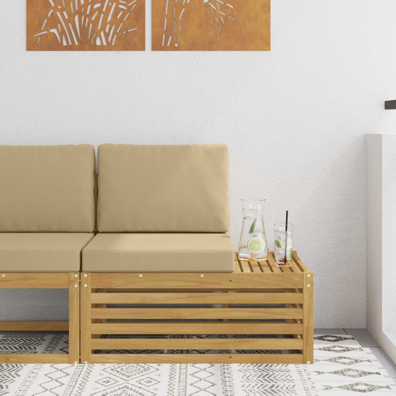 Canapea de exterior cu braț final cu pernă Alb 91 x 63 x 73 cm