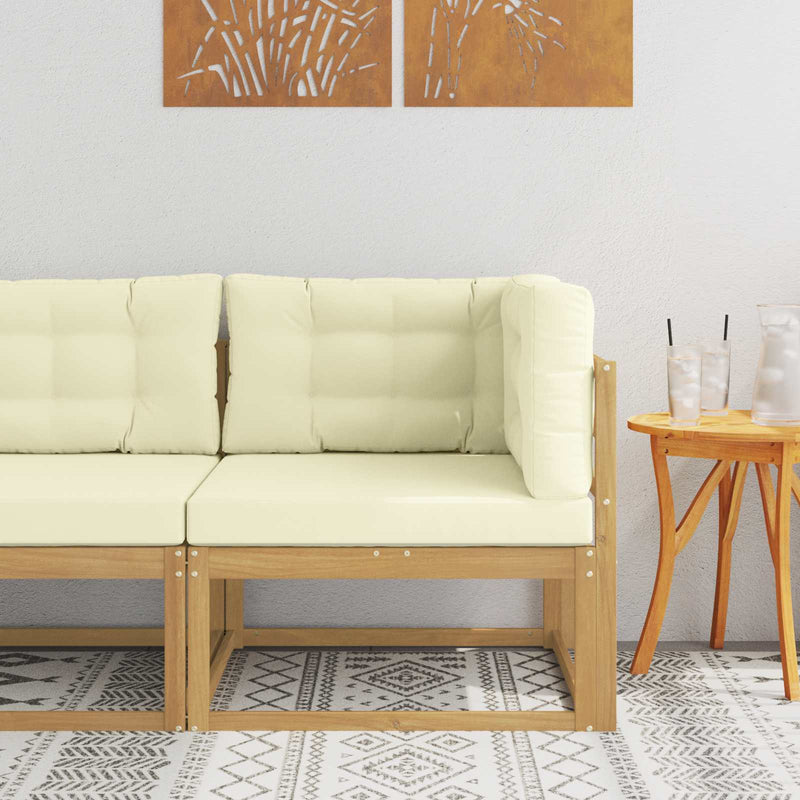 Sofa Colțar pentru Exterior Poliester Alb