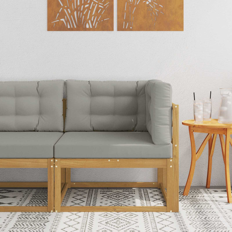 Sofa Colțar pentru Exterior Poliester Alb