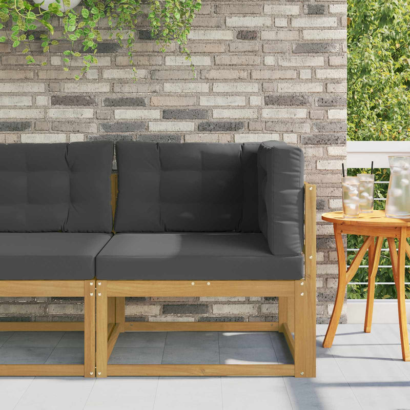 Sofa Colțar pentru Exterior Poliester Alb
