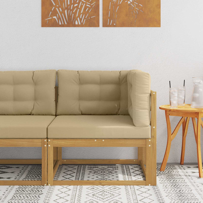 Sofa Colțar pentru Exterior Poliester Alb
