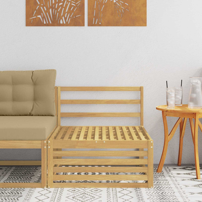 Canapea Medie pentru Exterior Lemn Solid de Acacia Alb