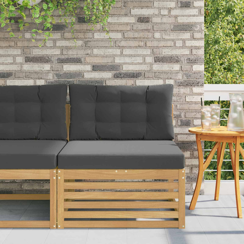 Canapea Medie pentru Exterior Lemn Solid de Acacia Alb