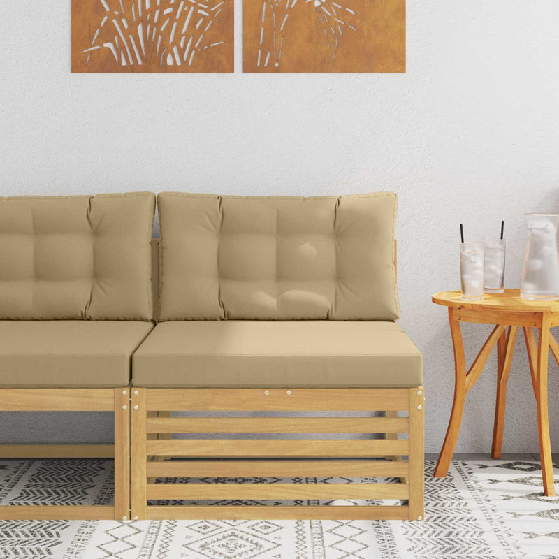 Canapea Medie pentru Exterior Lemn Solid de Acacia Alb