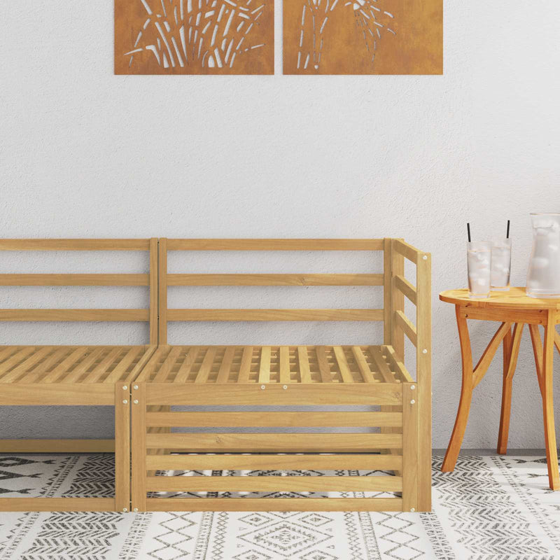 Sofa Colțar pentru Exterior Lemn Solid de Acacia Alb