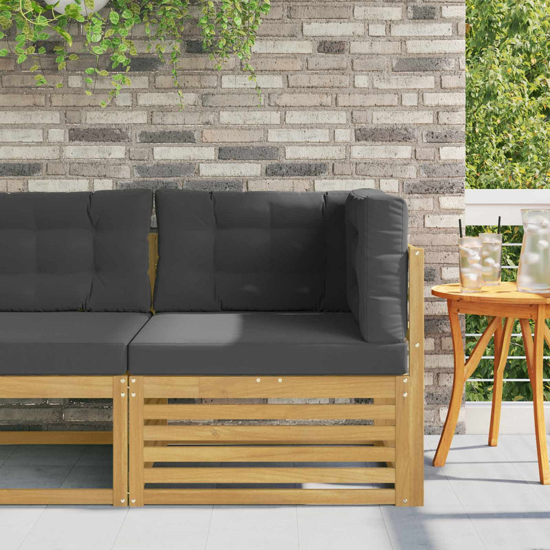 Sofa Colțar pentru Exterior Lemn Solid de Acacia Alb
