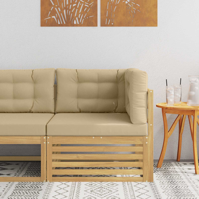 Sofa Colțar pentru Exterior Lemn Solid de Acacia Alb
