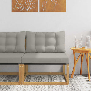 Canapea Medie pentru Exterior cu pernă Alb 79 x 83 x 73 cm oțel