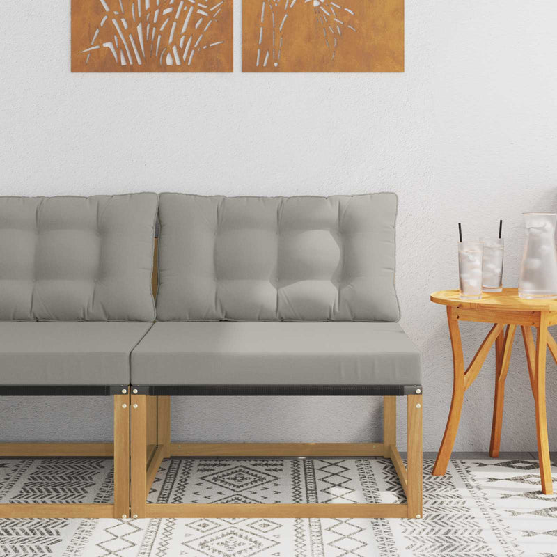 Canapea Medie pentru Exterior cu pernă Alb 79 x 83 x 73 cm oțel