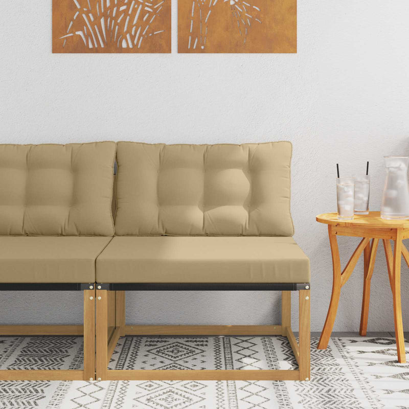 Canapea Medie pentru Exterior cu pernă Alb 79 x 83 x 73 cm oțel