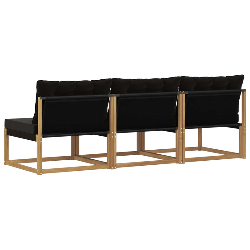 Canapea Medie pentru Exterior Lemn Solid de Acacia Alb
