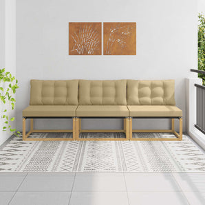 Canapea Medie pentru Exterior Lemn Solid de Acacia Alb