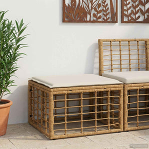 Taburet pentru grădină natural poliratan