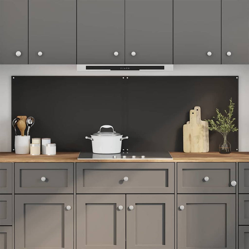 Panou de bucătărie 2 buc. Negru 90 x 60 cm sticlă securizată