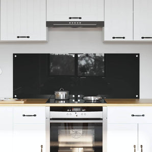 Panou de bucătărie 2 buc. Negru 70 x 50 cm sticlă securizată