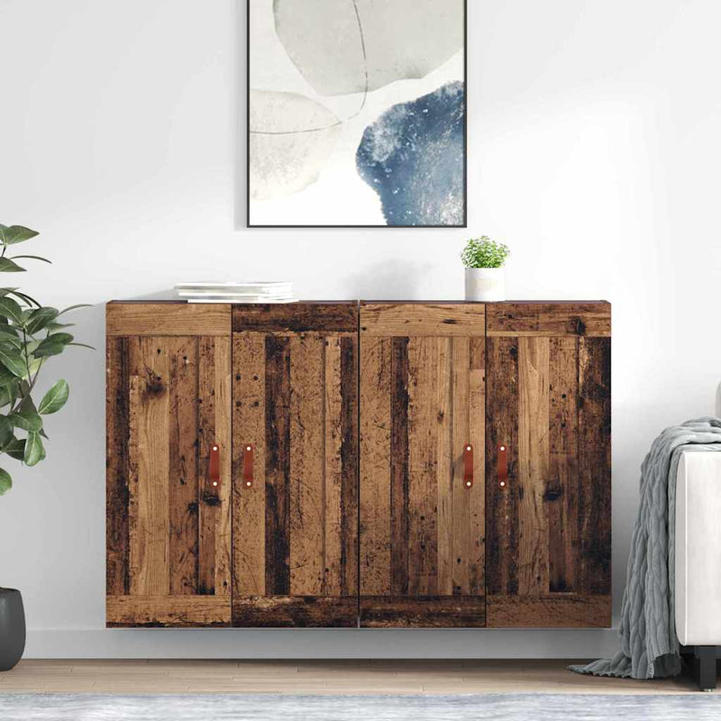 Cabinet suspendat 2 buc. Lemn vechi 69,5 x 34 x 90 cm